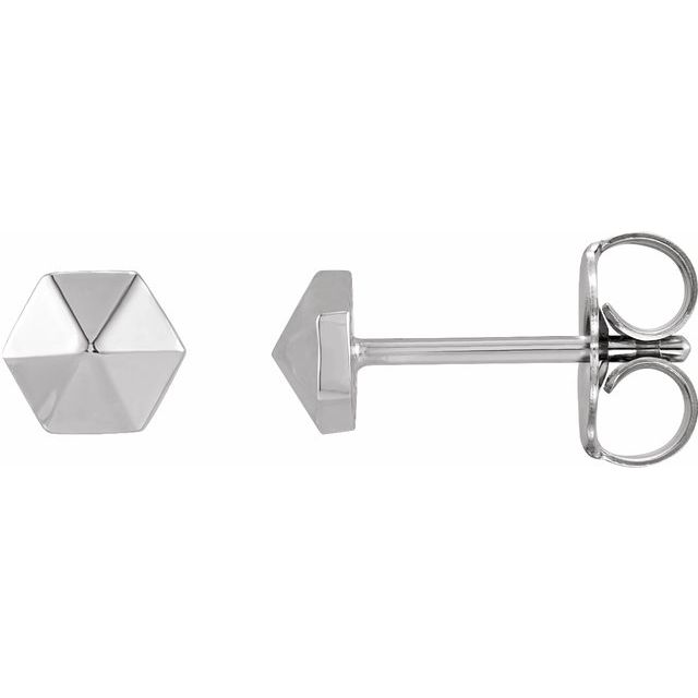14K Hexagon Earrings