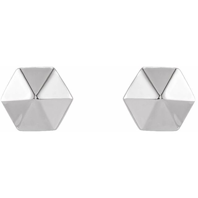 14K Hexagon Earrings