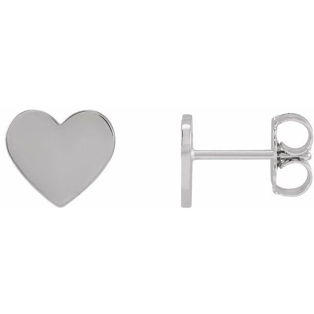 14K Engravable Heart Earrings