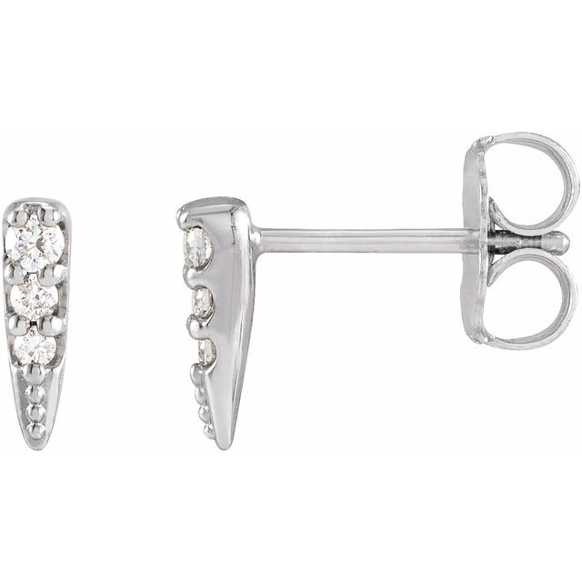 14K .07 CTW Natural Diamond Spike Earrings