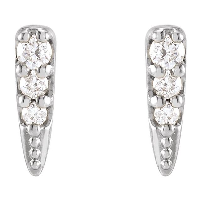 14K .07 CTW Natural Diamond Spike Earrings