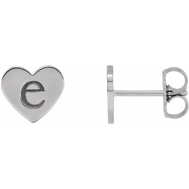 14K Engravable Heart Earrings