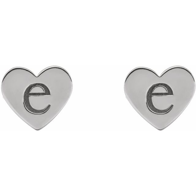 14K Engravable Heart Earrings