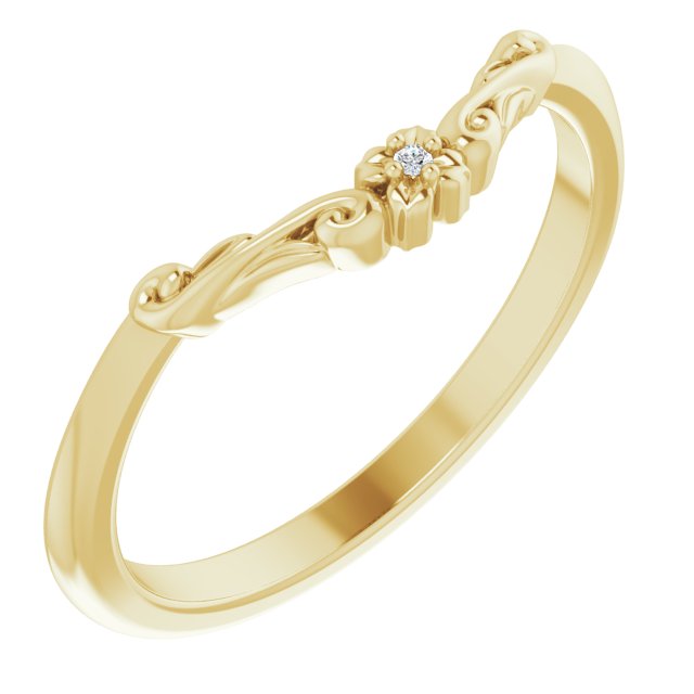 14K Yellow .0025 CTW Natural Diamond Matching Band