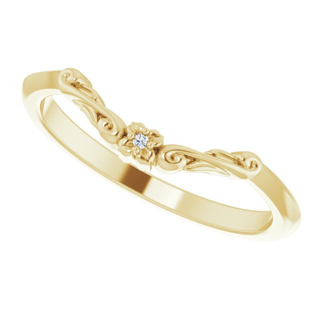 14K Yellow .0025 CTW Natural Diamond Matching Band