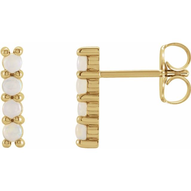 14K Natural Ethiopian Opal Bar Earrings