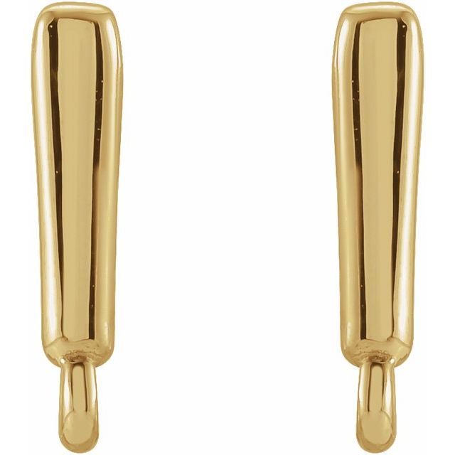 14K Straight Bombé Earring Top