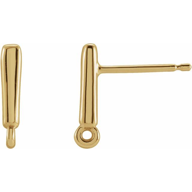 14K Straight Bombé Earring Top