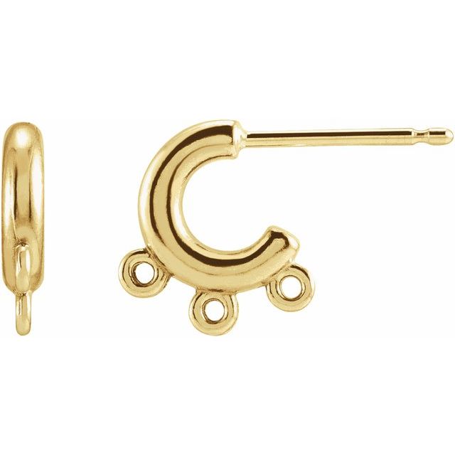 18K Fringe Hoop Earring Top