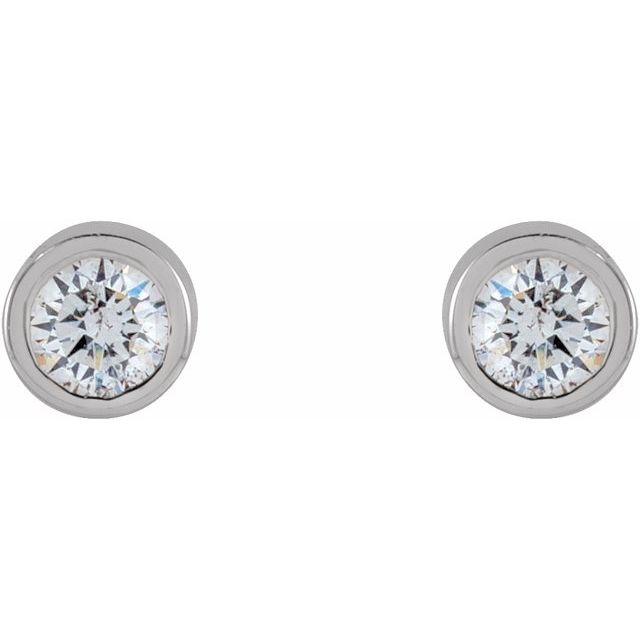 14K .04 CTW Natural Diamond Micro Bezel-Set Earrings