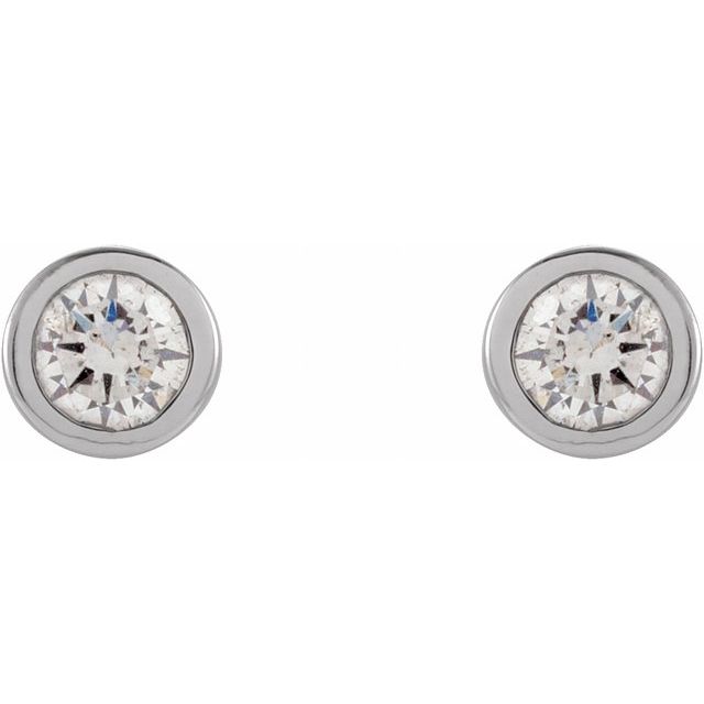 14K .06 CTW Natural Diamond Micro Bezel-Set Earrings