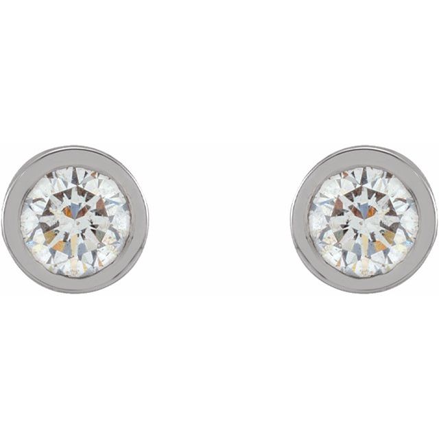14K 1/10 CTW Lab-Grown Diamond Micro Bezel-Set Earrings