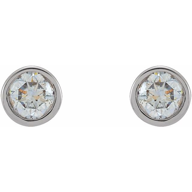 1/8 CTW Natural Diamond Micro Bezel-Set Earrings