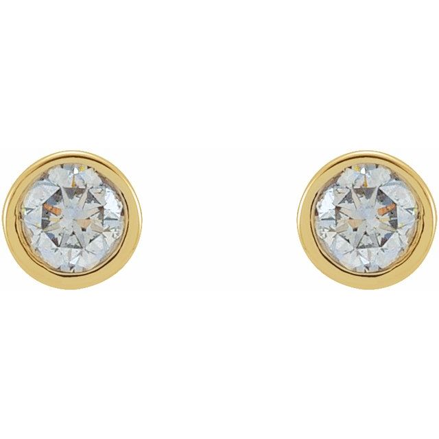 14K 1 CTW Lab-Grown Diamond Micro Bezel-Set Earrings