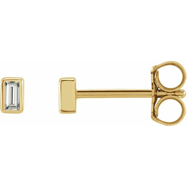 14K .07 CTW Natural Diamond Bezel-Set Earrings