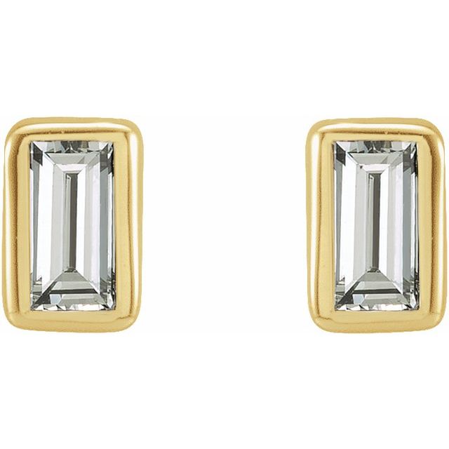 14K .07 CTW Natural Diamond Bezel-Set Earrings