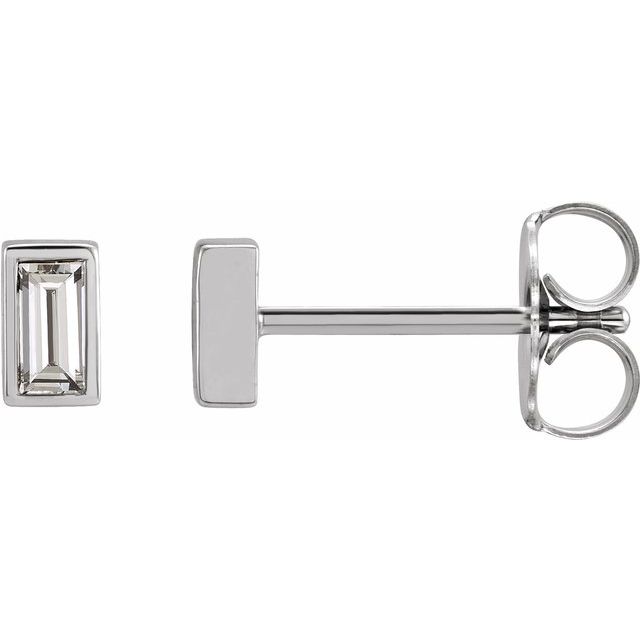 14K 1/8 CTW Natural Diamond Bezel-Set Earrings