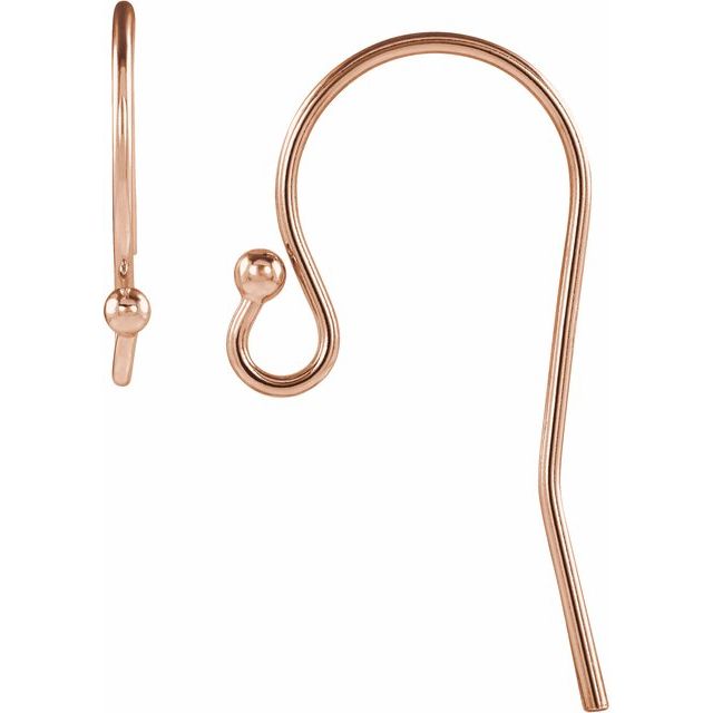 14K 22 Gauge French Wire Earring Top