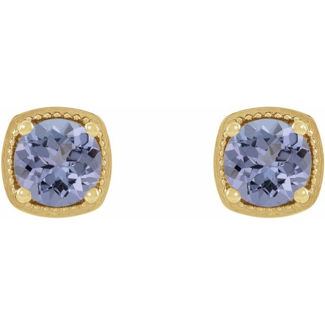 14K Natural Tanzanite Earrings