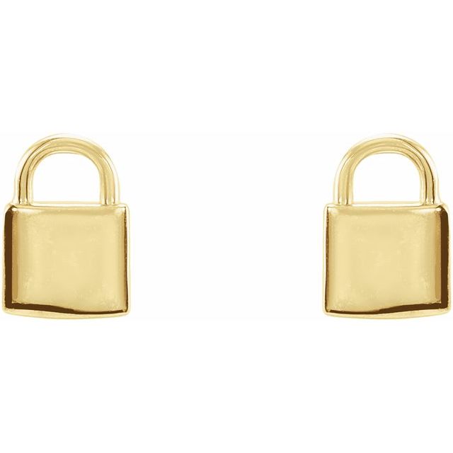 14K Petite Lock Earrings