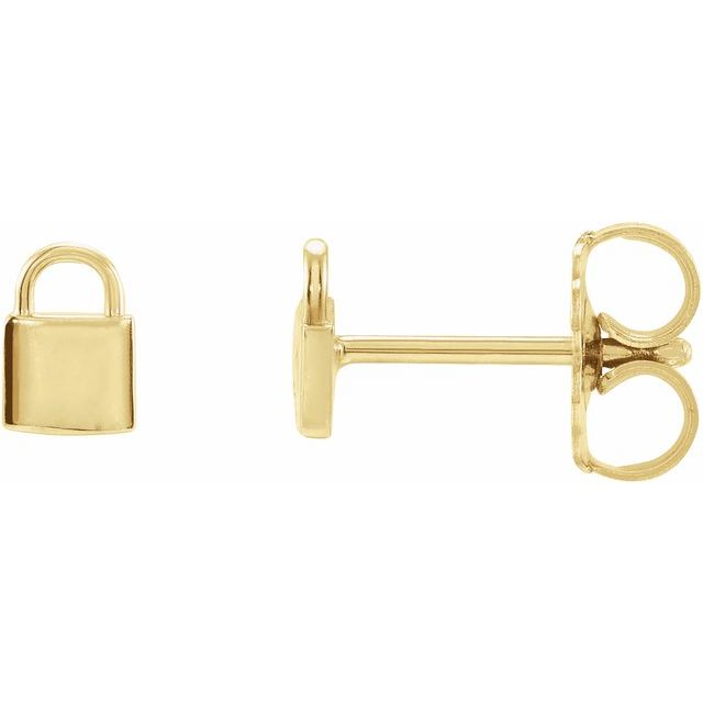 14K Petite Lock Earrings