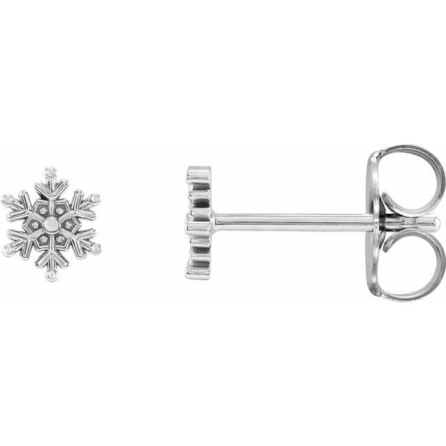 14K Snowflake Stud Earrings