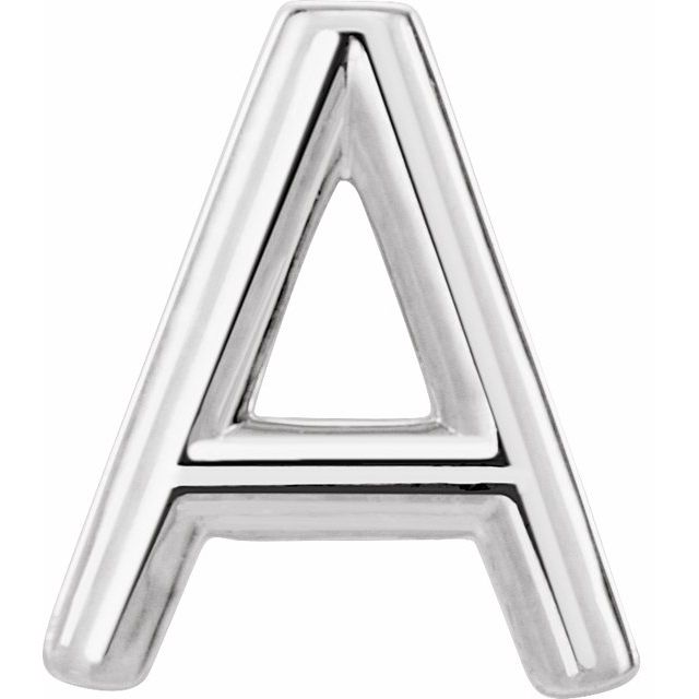 14K Single Initial A Earring