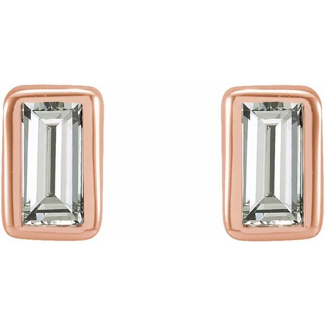 14K .07 CTW Natural Diamond Bezel-Set Earrings