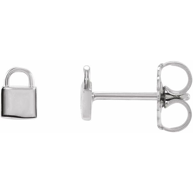 14K Petite Lock Earrings