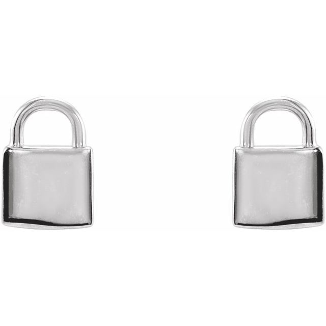14K Petite Lock Earrings