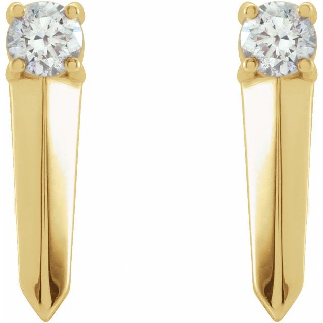 14K 1/6 CTW Natural Diamond Knife-Edge Bar Earrings