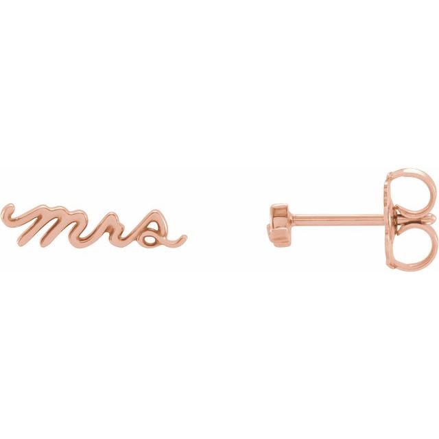 14K Mrs Earrings