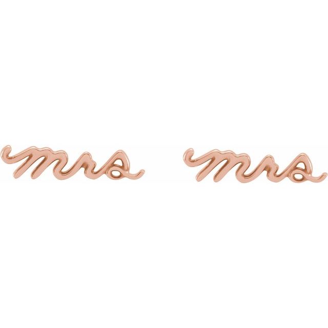 14K Mrs Earrings