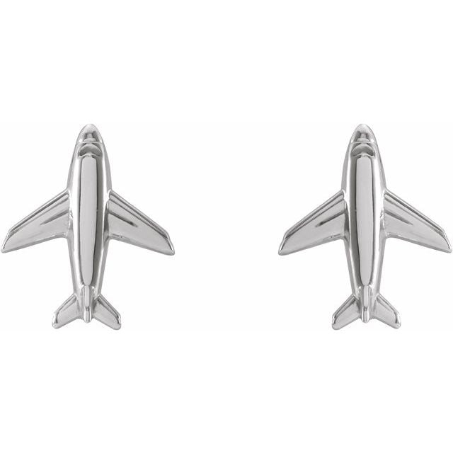 14K Airplane Earrings