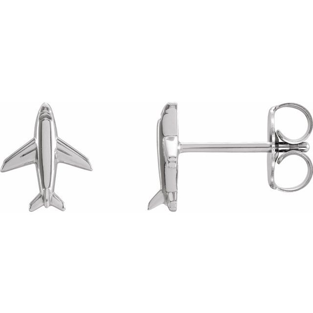 14K Airplane Earrings