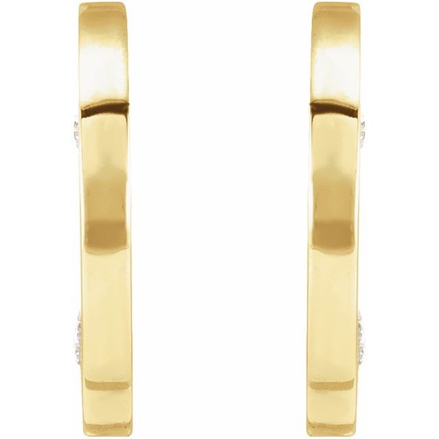 14K .025 CTW Natural Diamond Flat Hoop Earrings