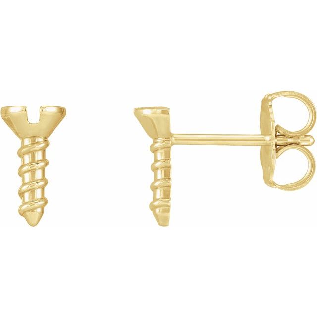 14K Screw Earrings