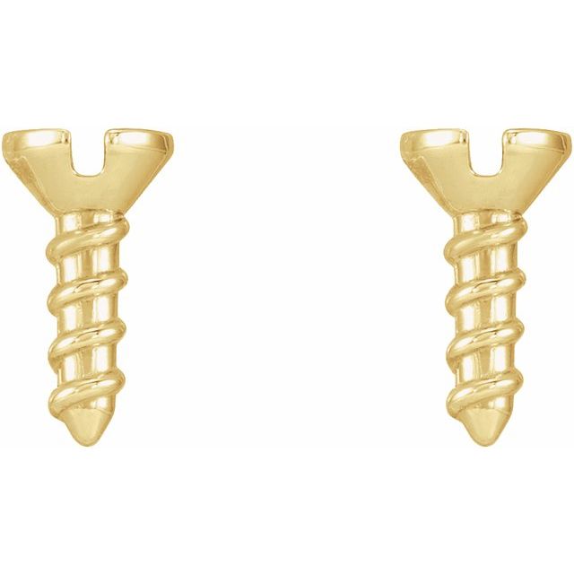 14K Screw Earrings