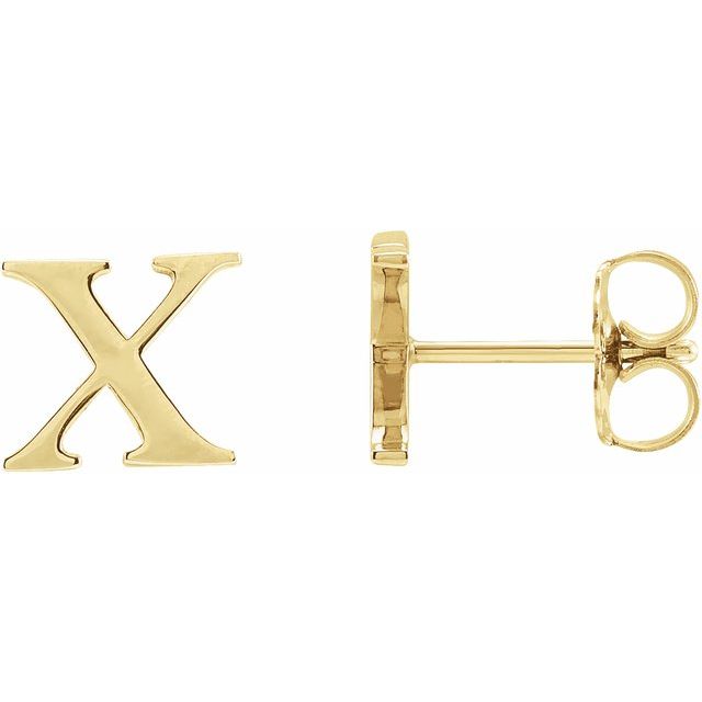 14K Single Roman Numeral X Earring
