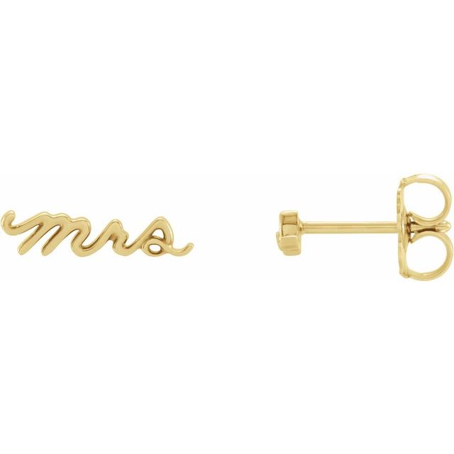14K Mrs Earrings