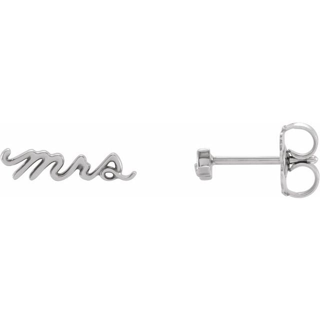 14K Mrs Earrings