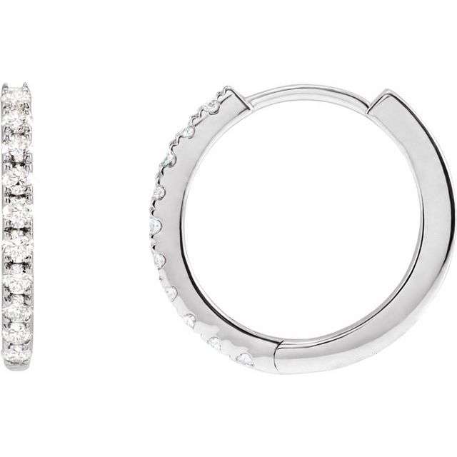 14K 1/4 CTW Lab-Grown Diamond Hoop Earrings