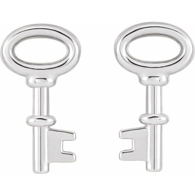 14K Petite Key Earrings