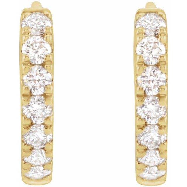 14K 1/5 CTW Lab-Grown Diamond Hoop Earrings