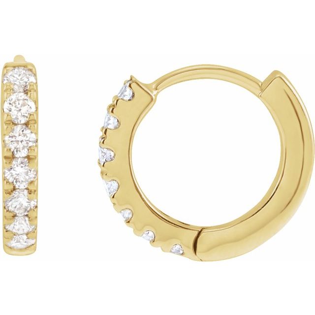 14K 1/5 CTW Lab-Grown Diamond Hoop Earrings