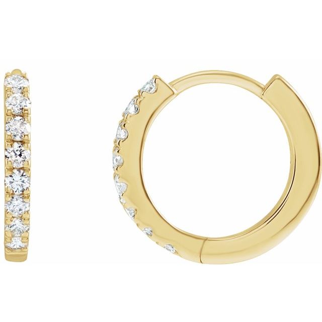 14K 1/5 CTW Lab-Grown Diamond Hoop Earrings