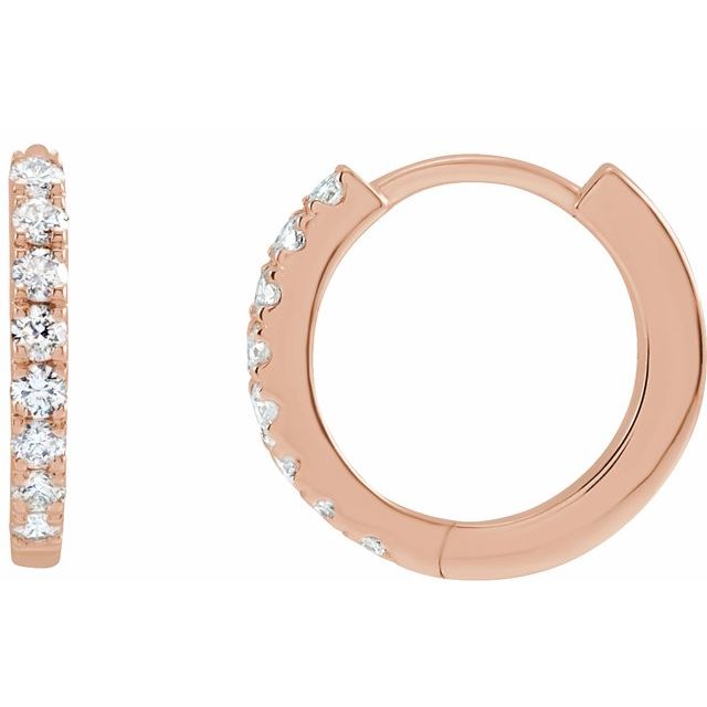 14K 1/5 CTW Lab-Grown Diamond Hoop Earrings