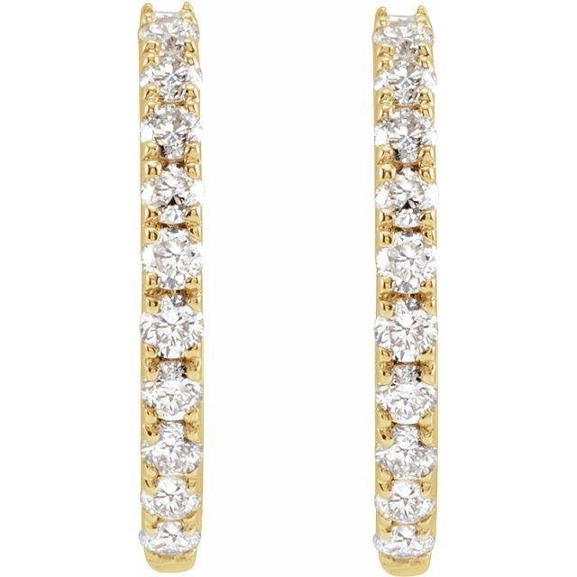 14K 1/4 CTW Lab-Grown Diamond Hoop Earrings