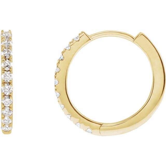 14K 1/4 CTW Lab-Grown Diamond Hoop Earrings