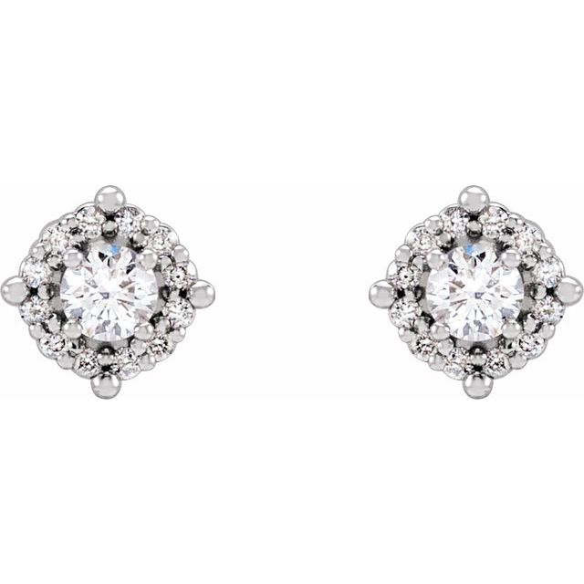 14K 1/3 CTW Natural Diamond Halo-Style Earrings